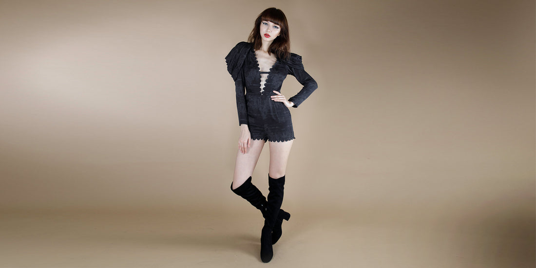 LOTUS FABRIC DANICA SEXY BLACK JUMPSUIT