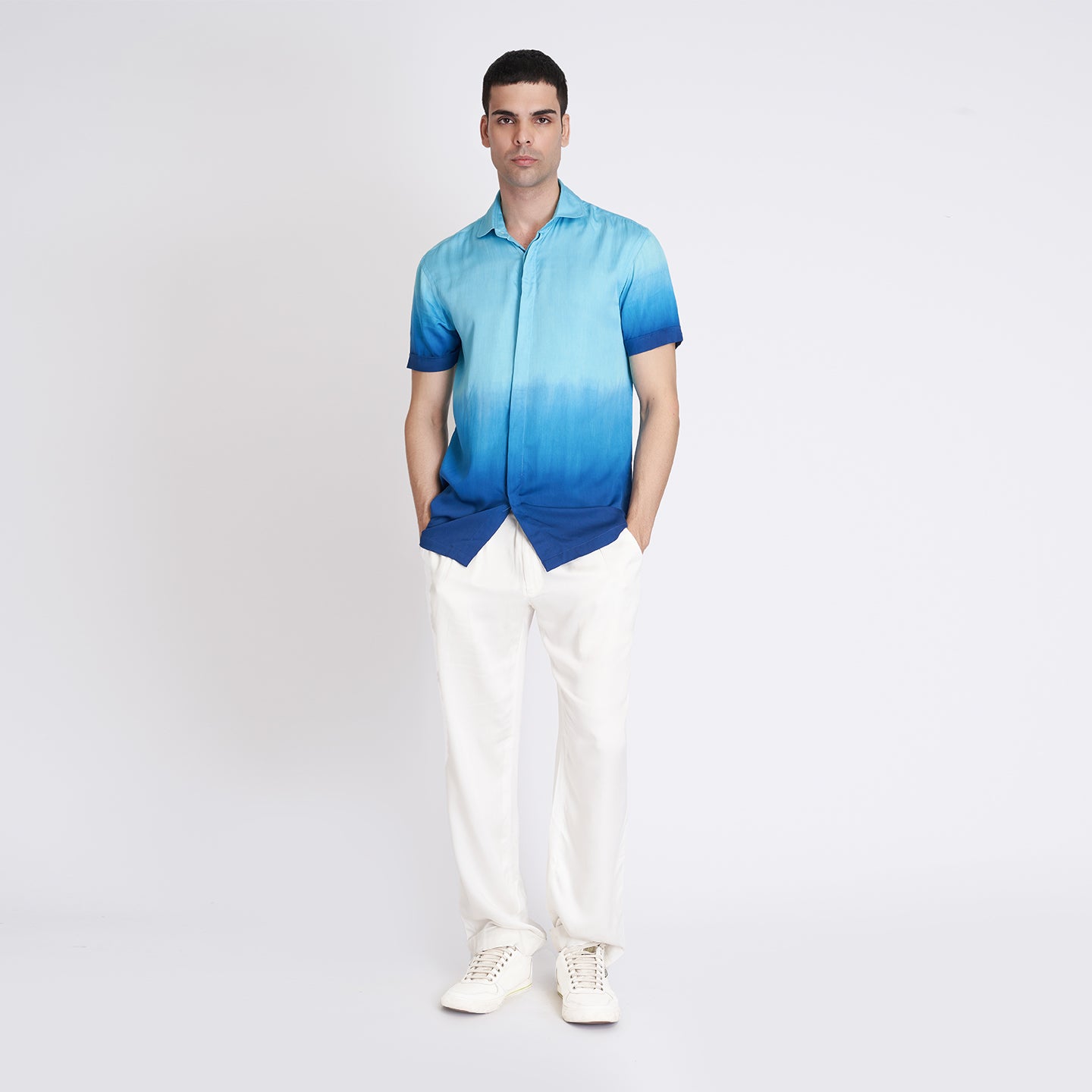 ORGANIC BLUE OMBRE MEN'S SHIRT