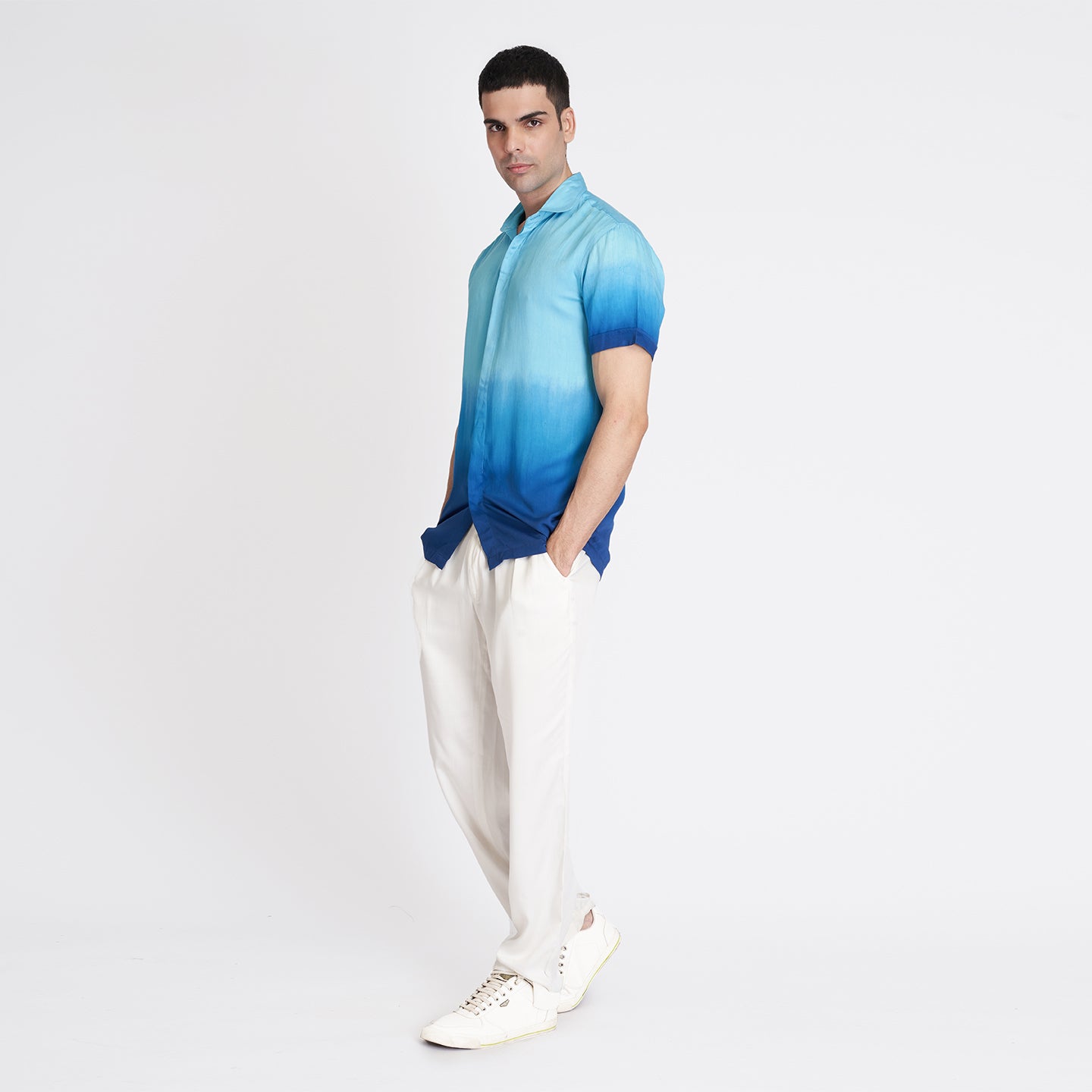 ORGANIC BLUE OMBRE MEN'S SHIRT
