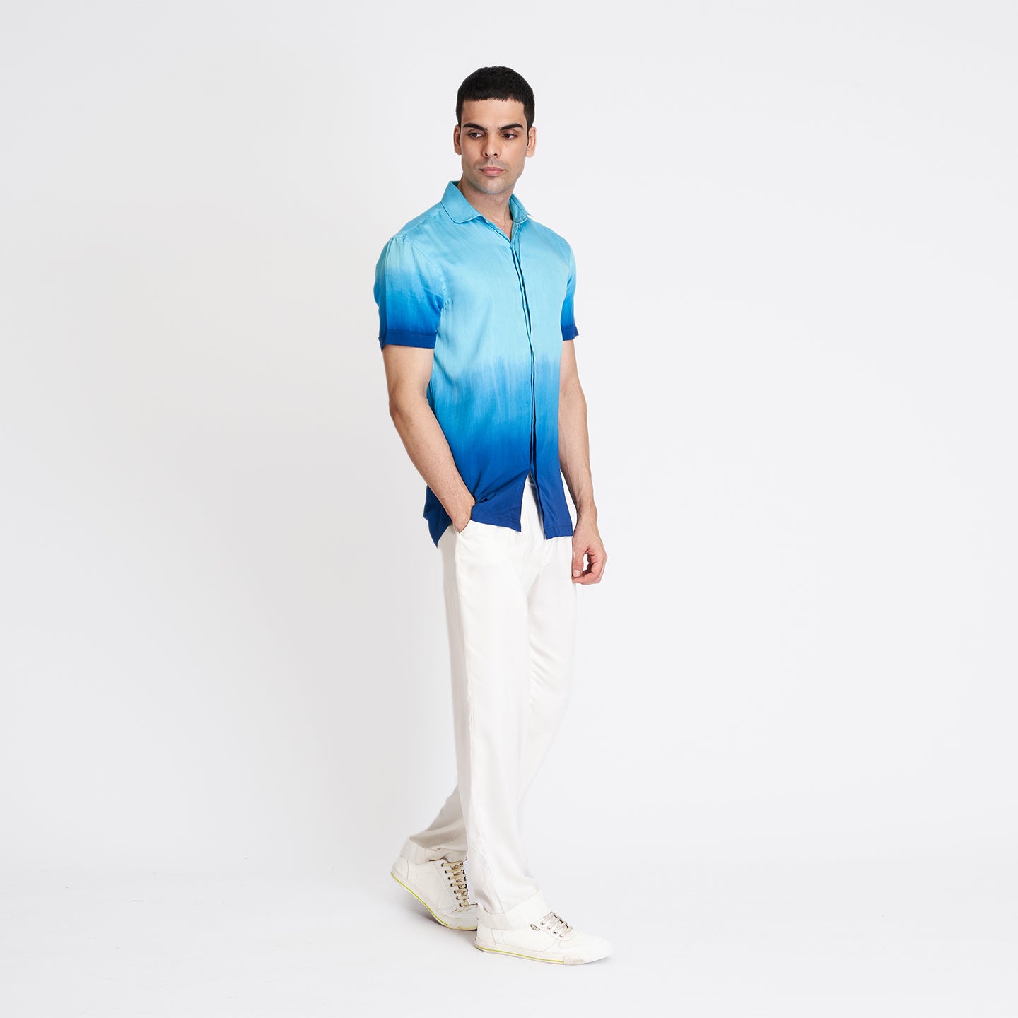 ORGANIC BLUE OMBRE MEN'S SHIRT