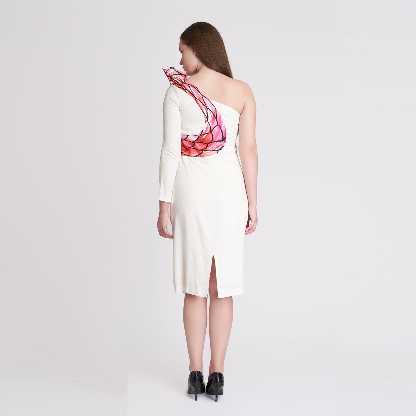 ORGANIC LOTUS SILK WHITE SNAKE DRESS
