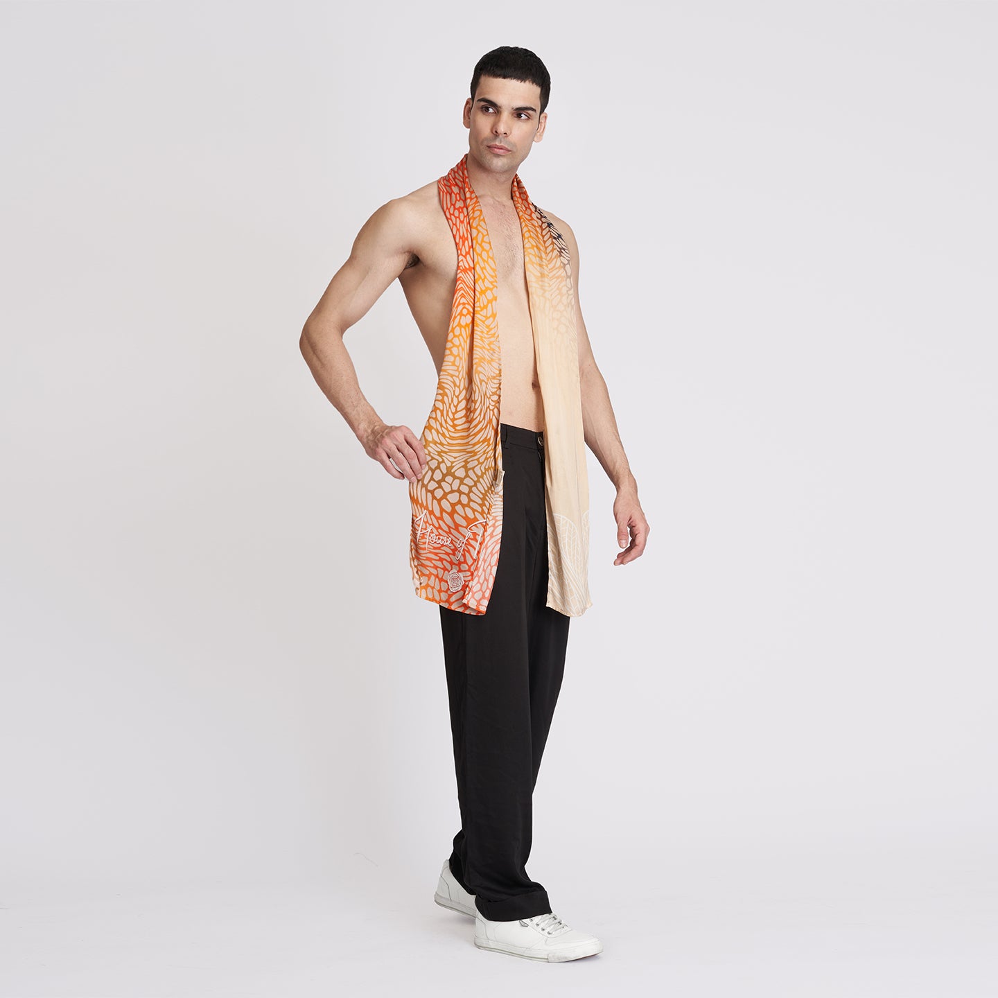 ORGANIC ROSE PETAL FABRIC BUTTERLY THIN SCARF