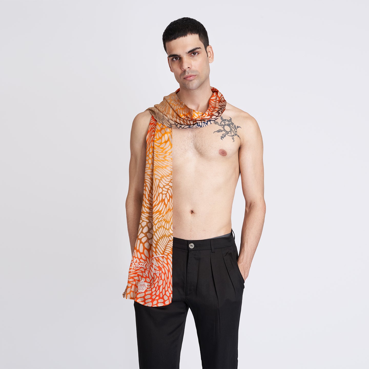 ORGANIC ROSE PETAL FABRIC BUTTERLY THIN SCARF