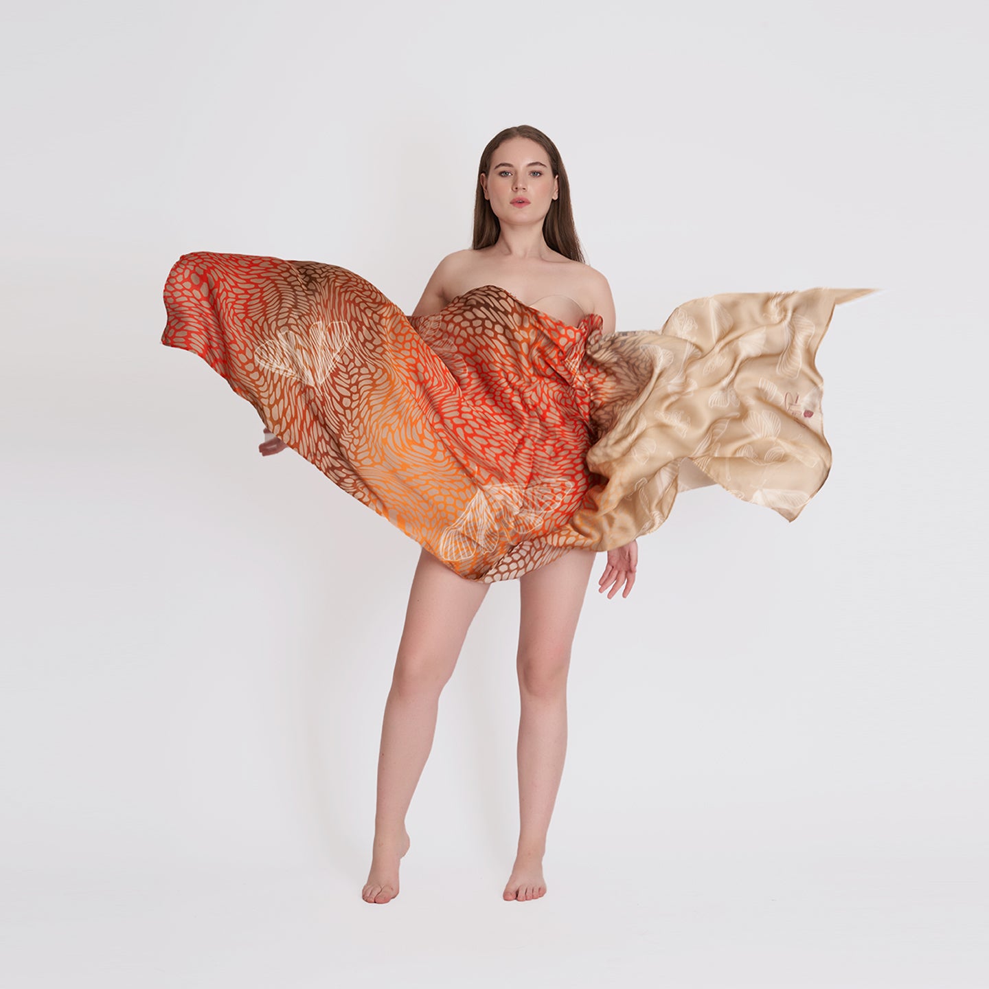 ORGANIC BUTTERFLY MULTICOLORED SCARF