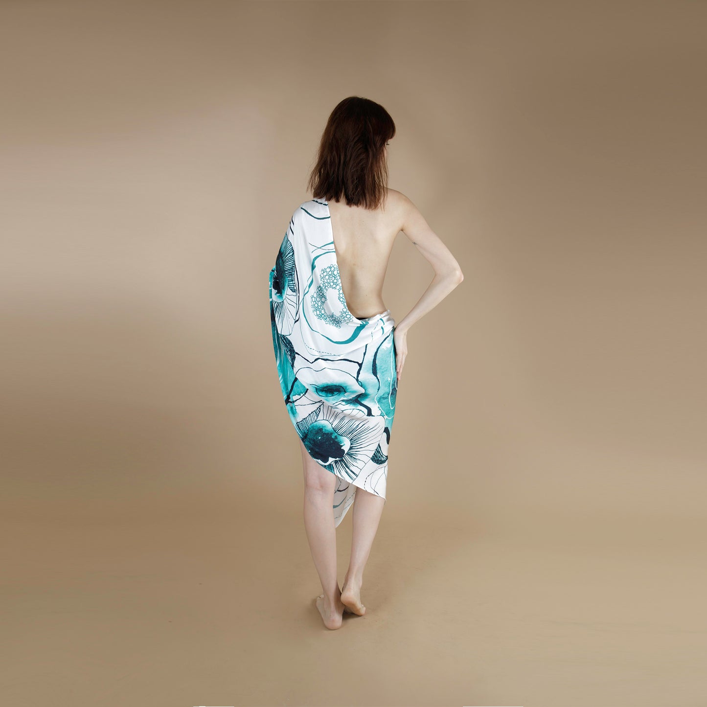 SORREL GREEN ROSE PETAL SCARF